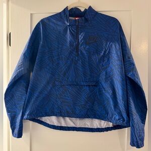 Nike Geometric Blue Quarter Zip Windbreaker